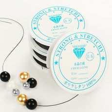 우레탄 실리콘줄 팔찌줄 팔찌끈, 우레탄줄_(소)검정-1.0mm(1롤), 1개