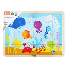 제오오스토어 원목퍼즐 24조각 해양 초등두뇌훈련 아동정서발달도구 인지훈련활동 발달퍼즐
