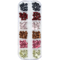 베어리어스 12칸 하얀 꽃 오로라리본 호피 리본 행운의 거북이 고급형 네일파츠 패키지, 1개, 03. 호피리본