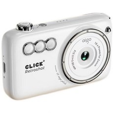 aigo CLICK Retroshot 復古造型數位相機 4800萬像素 16倍光學變焦, 128GB（白色）