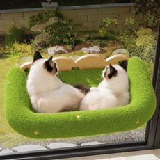 고양이창문해먹 창틀선반 윈도우 창문형해먹, 1개, 그린