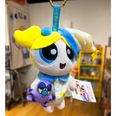 飛天小女警 布魯克林 (Blossom) 睡衣造型絨毛鑰匙圈, 泡泡, 1個