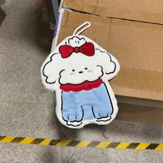 可愛小狗造型加厚擦手巾，掛式超強吸水，廚房浴室適用, 蝴蝶結小狗, 1個
