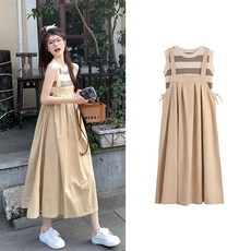 임산부 세트 봄 여름 캐주얼 임부 멜빵 원피스 스트라이프 민소매 티셔츠 투피스 세트 기질 임부복 JZZN