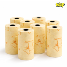 WAP 120매 생분해 친환경 향균 강아지 배변봉투 풋백 도톰 두꺼운, 120개, 8개입, 크림