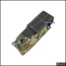 野戰搖滾手槍雙聯彈匣袋、彈夾袋【黑色、狼棕色、軍綠色】折疊刀套電筒套手槍彈匣袋生存遊戲工具刀套電筒包彈藥包彈藥袋, 1個, 單聯-ACU迷彩, ACU迷彩