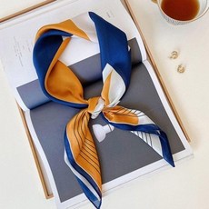 봄 배색 사각 가을 유니크 패션 실크 스카프