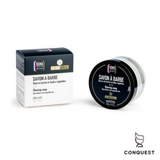 CONQUEST 法國OSMA經典玻璃鬍皂 刮鬍皂 刮鬍膏 極易發泡 各種鬍鬚適用, 1個, 130g