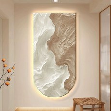 럭셔리 벽장식 거실 모던 소품, 텍스처드, 40x80cm, 구름 먹물- B