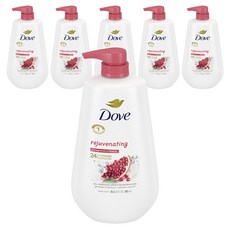 도브 너리싱 바디 워시 리쥬브네이팅 석류 & 히비스커스 티, 6개, 905ml