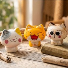 앨리스앤 인테리어 소품 도자기 피규어 고양이 3형제, 브라운 (HR756_B)