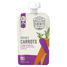 Serenity Kids 유기농 당근 6개월 이상 오렌지 자색 및 황당근 올리브오일 함유 99g(3.5oz) Kids (세레니티 키즈), Serenity Kids, 유기농 당근, 6개월 이상,