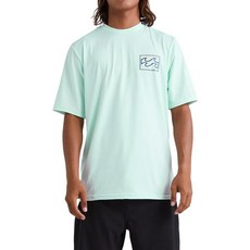 Billabong 남성용 표준 크레용 웨이브 루즈 핏 반소매 래쉬가드 Seaglass 323005