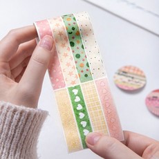 6팩/LOT 자연스러운 질감의 라이브러리 시리즈 귀엽고 복고풍 장식용 종이 마스킹 와시 테이프