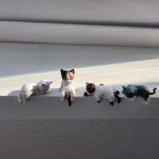 호두스토어 인테리어 차량용 고양이 피규어 4종세트, 1개