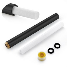 TRIPHIL 20.3cm(8인치) 샤워헤드 연장 암 PP 필터 카트리지 포함 (1 브러시드 골드), 1, 20.3cm(8인치) 매트 블랙