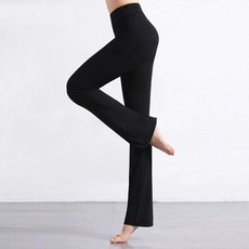 女款莫代爾舞蹈褲 寬鬆直筒運動長褲 廣場舞服裝, E280經典黑色 微喇褲,2XL, 經典黑色