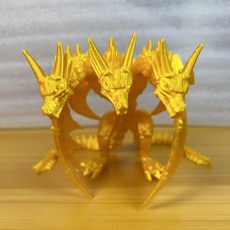 3D 프린팅 움직이는 공룡 장난감 피규어, 실크 골드 퀴 도라(대 32cm), 1개
