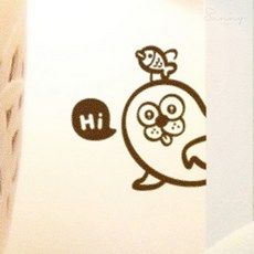 지앤리샵 바다표범 몽글몽글 스위치스티커 다크브라운 창문스티커