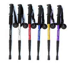 4단 접이식 등산스틱 듀랄루민 폴딩 스틱 등산 지팡이 일자형 T자형, 클라이 4단T자스틱(블랙), 1개