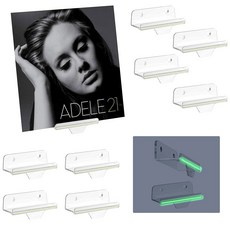 TERDEWE 10팩 투명 비닐 홀더 벽 4인치 어두운 곳에서의 빛 형광 스트립이 있는 마운트 레코드 DVD 사진 메이크업을 위한 앨범