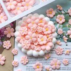 분홍 벚꽃 5종 혼합 플라워 초콜릿 케이크 디저트 데코 장식 82개입, 옵션 04