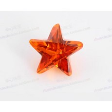 卓心珠寶 星形寶石 橘色, 桔紅色立方氧化鋯石五角星形裸石(1入5顆, 1個
