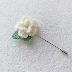Wool Flower Applique Pin for DIY Clothes Hat Shoes Crafts Sewing Supplies Patches Headwear Hair Clip, 07 11