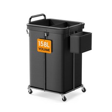 臺灣熱銷 亞馬遜改款髒衣籃150L帶輪滾動洗衣籃帶把手可移動大號衣物收納籃, 黑色