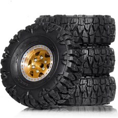 TRX4M SCX24 FCX24 AX24와 호환 가능 124 118 RC 크롤러 차량용 10 비드락 휠 타이어 4개 세트 직경 60mm 머드 슬링거