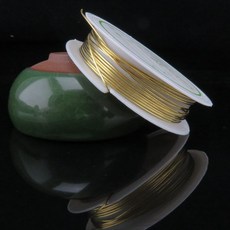 동 와이어 보석 철사 공예 모양 구리 다용도 DIY 비즈 머리핀, 1개, 23. 0.6라이트골드 약3.5m