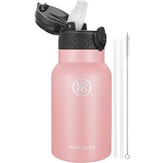 *啵比小舖*美國Han's Bottle 兒童吸管不鏽鋼保溫杯、保溫瓶, 1個, Blush, Blush, 12 oz(約 350ml)