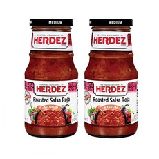 Herdez 헤르데즈 로스티드 로하 미디움 살사 소스 15.7oz(445g) 2팩 Roasted Salsa Roja, 445g, 2개