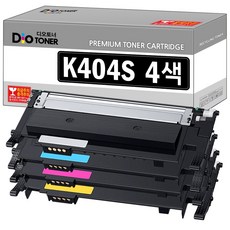 디오토너 삼성 호환 토너 CLT-K404S 4색세트 CLT-P404C SL-C430 SL-C432 SL-C433 SL-C483W SL-C483FW, 검정,파랑,빨강,노랑, 1세트