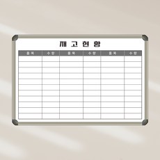 [기성] 품목별 재고리스트 재고관리칠판 600x400 화이트보드 제일교구, 일반형 (알자석부착 불가)