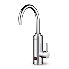 3000W 전기 온수기 욕실 주방 수도꼭지 탱크리스 온도 표시 기능이 있는, AU, 실버