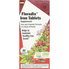 Floradix 鐵元 鐵錠, 80顆, 1罐