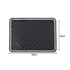 GPS 휴대폰 선글라스 장식 자동차 내부 대시보드 다이아몬드 자동차 장식 미끄럼 방지 매직 매트 스티커 패, 03 18x14cm with Diamond