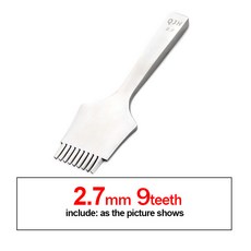 치즐 가죽공예 QJH 가죽 펀칭 도구 광택 포크 공예 세트 바느질 레이스 바늘 DIY 펀처, [03] 2.7mm 9teeth