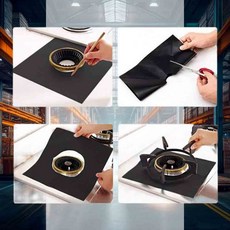 가스레인지 커버 4p 이물질커버 가스레인지가드 가스레인지패드 기름커버 요리시트 오염방지, 실버