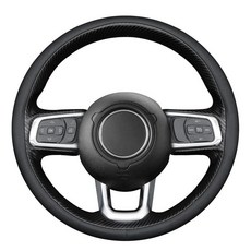 MEWANT 지프 글래디에이터 (JT) 2020-2024 / 랭글러 (JL) 2019-2024 / 랭글러 언리미티드 2018-2023용 핸드 바느질 3D 스타일 스티어링 휠 커, 10:3D 스타일(PU 가죽 및 매트 탄소 섬유)