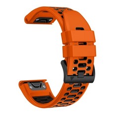 Garmin Descent Mk1 MK2 MK2i 스트랩 시계줄 밴드 호환용, 오렌지 블랙