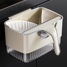 厨房垃圾桶壁挂式家用带刮板厨房餐桌酒店清洁工具橱柜门挂式纸篓, 1個, 奶油白:1個