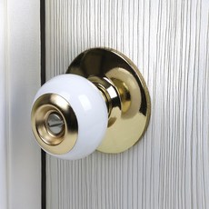 1002 화이트 원형 (동전형) 방문손잡이, 1세트