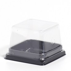 1구 화과자 사각 두바이 쫀득 쿠키 마카롱 곶감 포장 용기, 1개, 검정