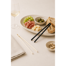 生活的樣子 - 矽膠烘焙烹飪6件組 奶白色廚房美學, 黑色, 1個, 食物料理夾