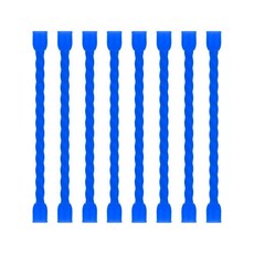 TRIPLE DEER 8피스 7.6cm(3인치) 실리콘 케이블 타이 다채로운 재사용 가능한 스틸 코어 트위스트 기어 스트랩 번들 및 정리용 실내 실외 모든 용도로 사용할 수, 블루