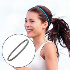 미즈코스 운동 헤어밴드 스포츠 얇은 머리띠 땀흡수 앞머리 고정 요가 필라테스 남녀공용, 2개, 그레이