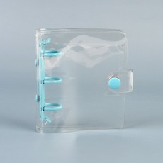 PVC 미니 링바인더 투명 다이어리 케이스, 블루
