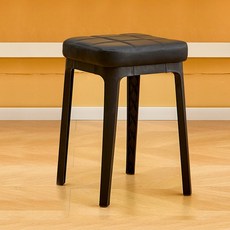 SeekFun 패브릭 쿠션 의자 플라스틱 보조 간이 하이스툴 46cm, 블랙, 1개